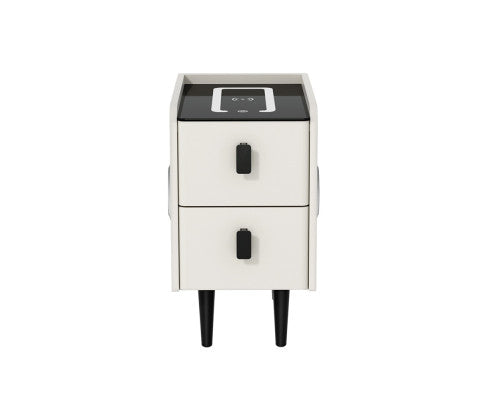 Smart Bedside Table with Wireless Charging - AIDA White Artiss