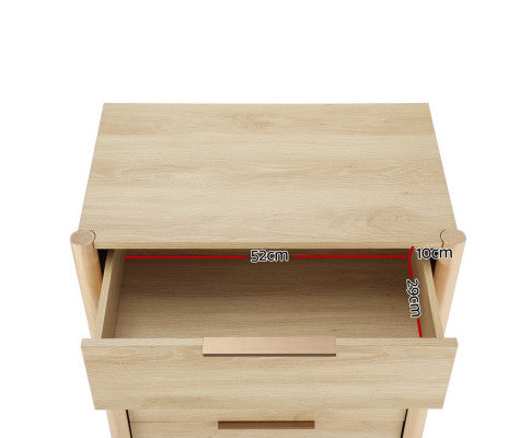 4 Chest of Drawers - INEZ Oak Artiss