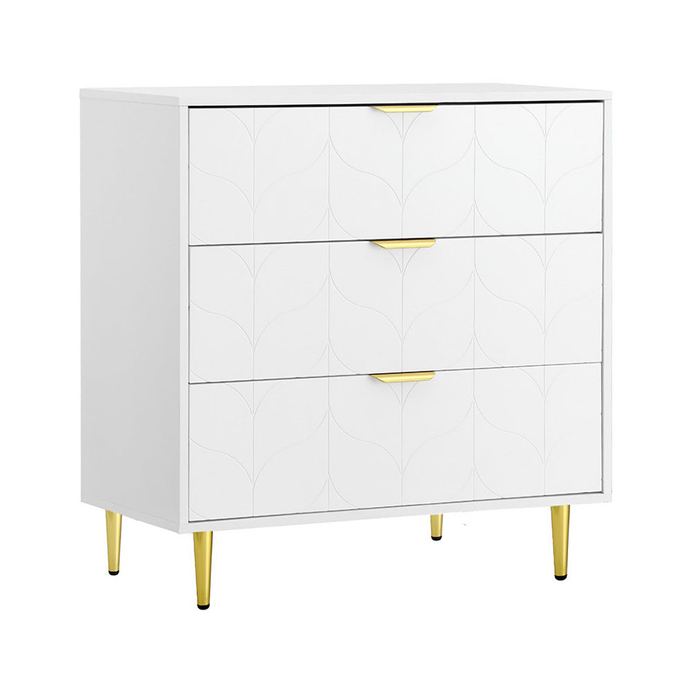 3 Chest of Drawers Lowboy Cabinet White Artiss