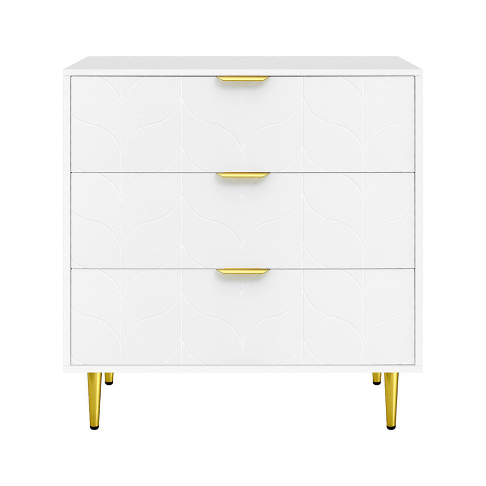 3 Chest of Drawers Lowboy Cabinet White Artiss