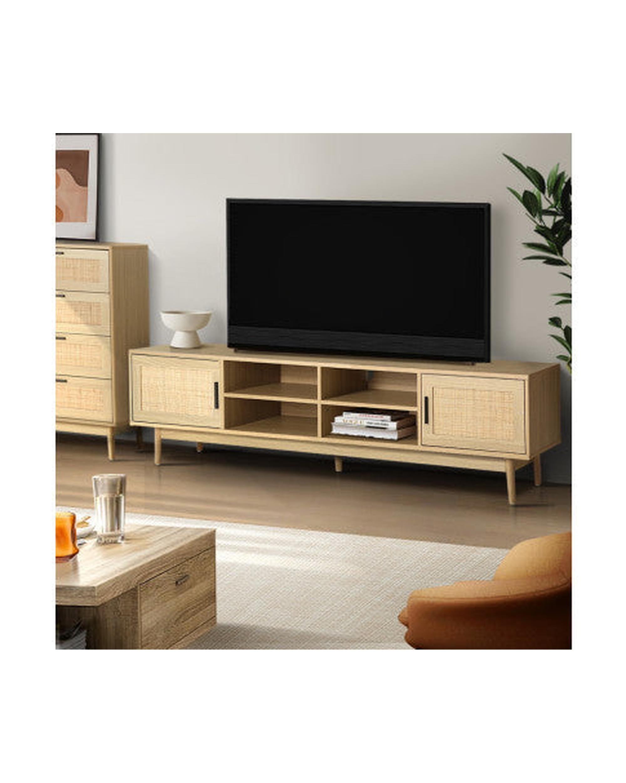 TV Cabinet Entertainment Unit 180cm Rattan Cole Artiss