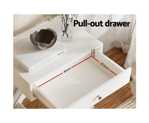 Bedside Table Drawers Side Table Storage Cabinet Nightstand White QARA Artiss