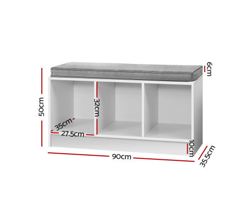 Shoe Cabinet Bench Shoes Organiser Storage Rack Shelf White Box Seat Artiss