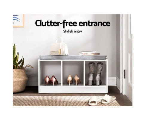 Shoe Cabinet Bench Shoes Organiser Storage Rack Shelf White Box Seat Artiss
