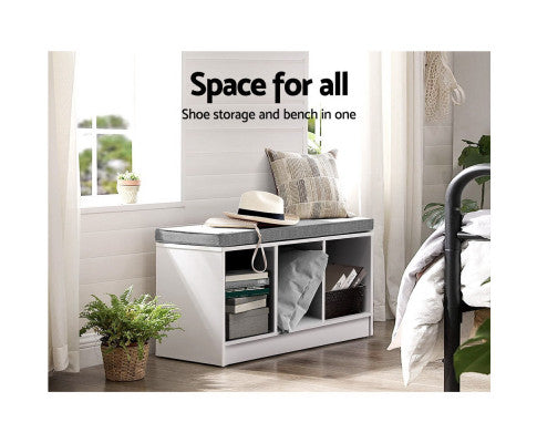 Shoe Cabinet Bench Shoes Organiser Storage Rack Shelf White Box Seat Artiss
