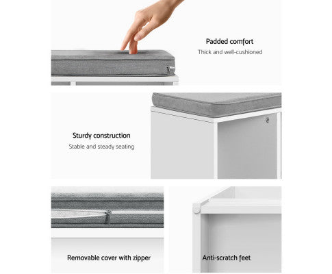 Shoe Cabinet Bench Shoes Organiser Storage Rack Shelf White Box Seat Artiss
