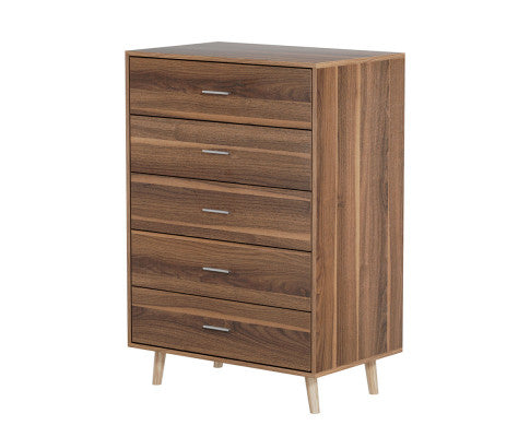 5 Chest of Drawers - MIRI Walnut Artiss