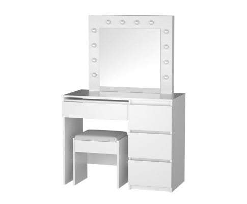Dressing Table Set Stool 12 Led Bulbs White Artiss