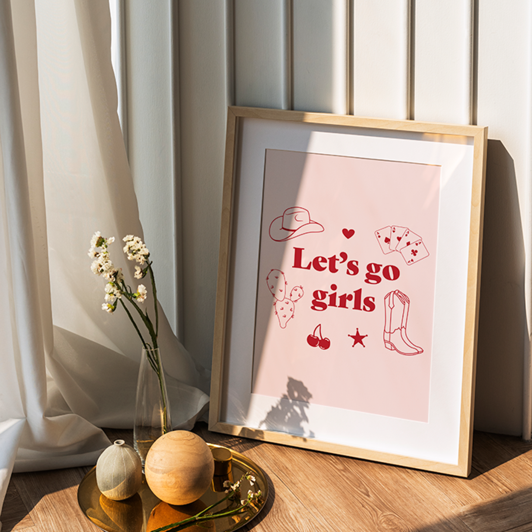 Let's Go Girls Polka Art Prints