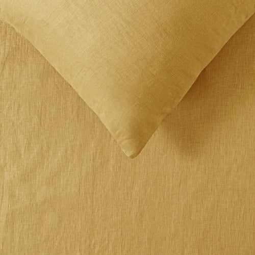 Vintage Design OCHRE 100% Linen Sheet Set Vintage Design