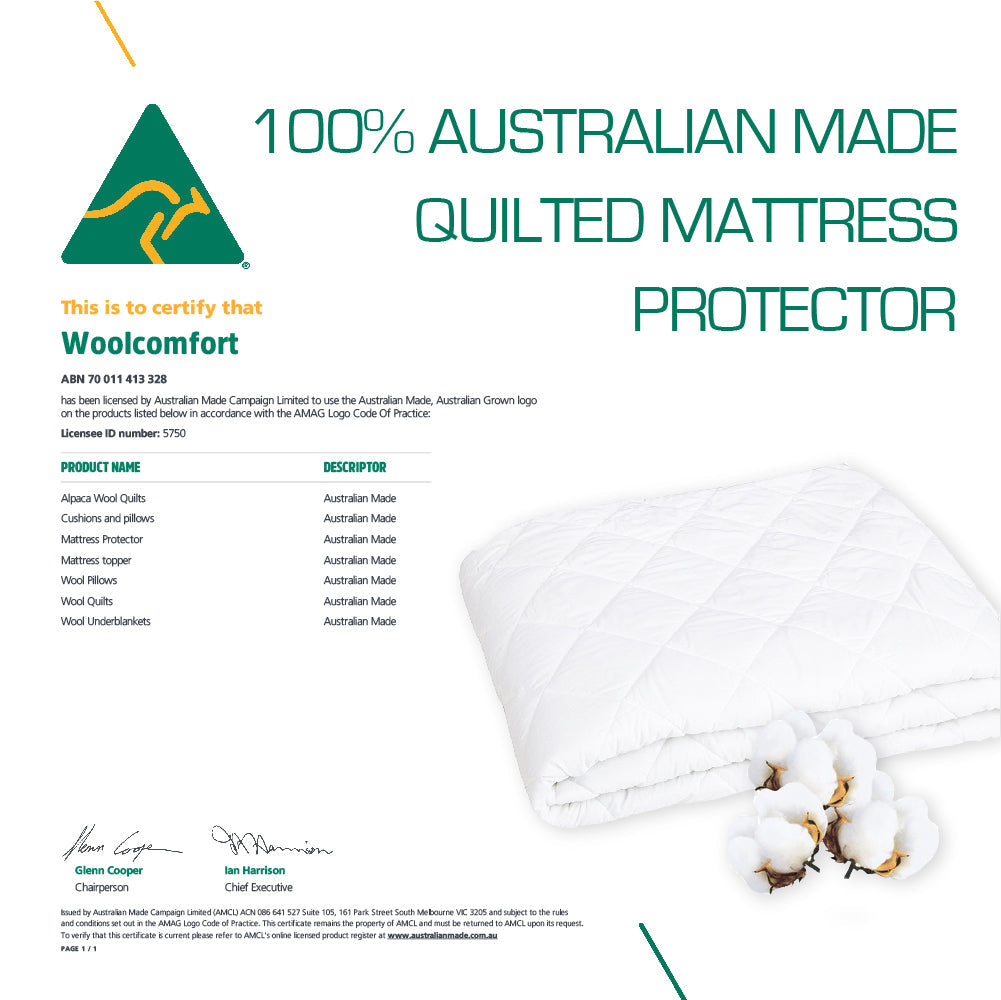 Luxor Australian Made Fully Fitted Cotton Quilted Mattress Protector