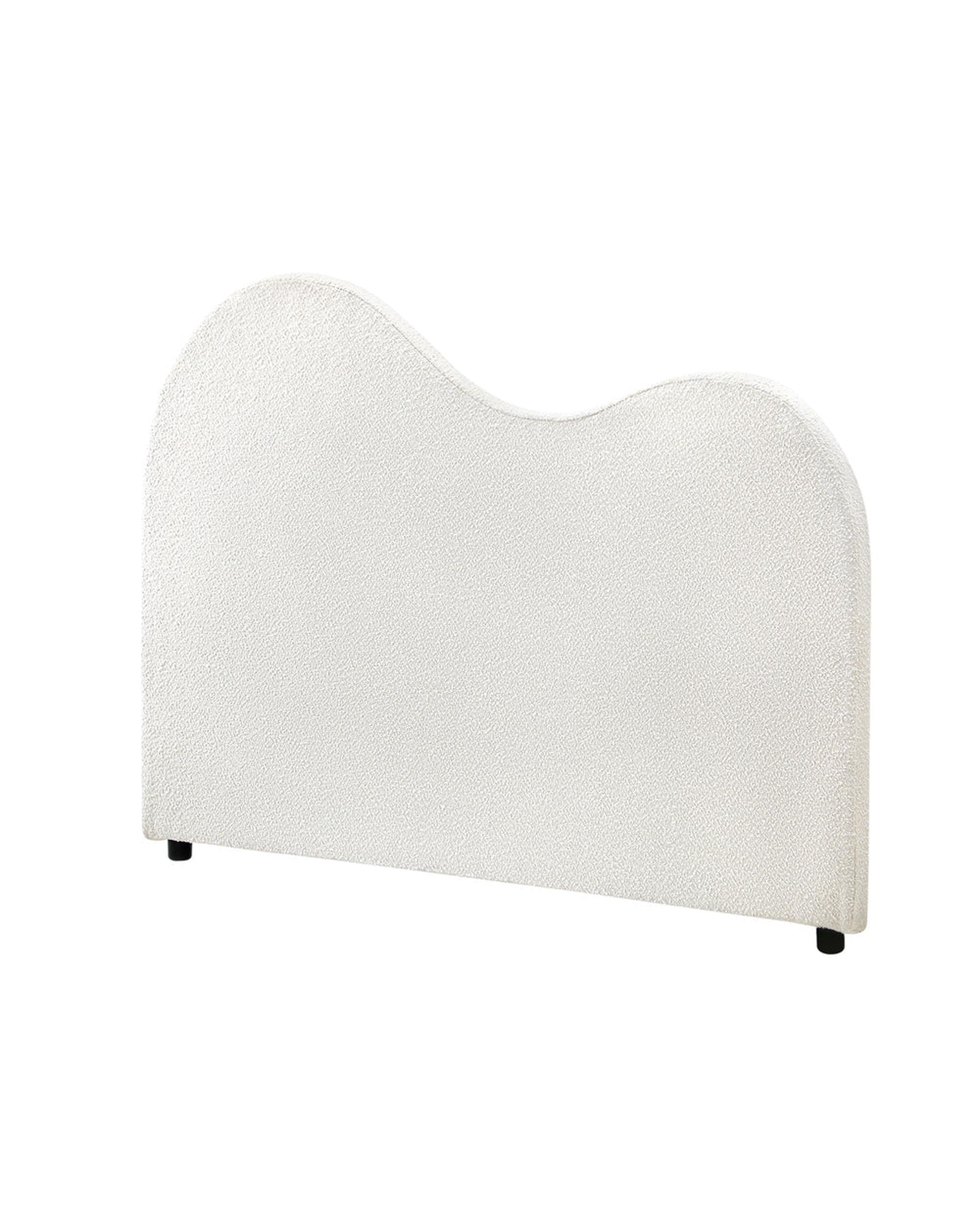 GIN Bed Head Double Size Headboard Boucle Fabric White Oikiture