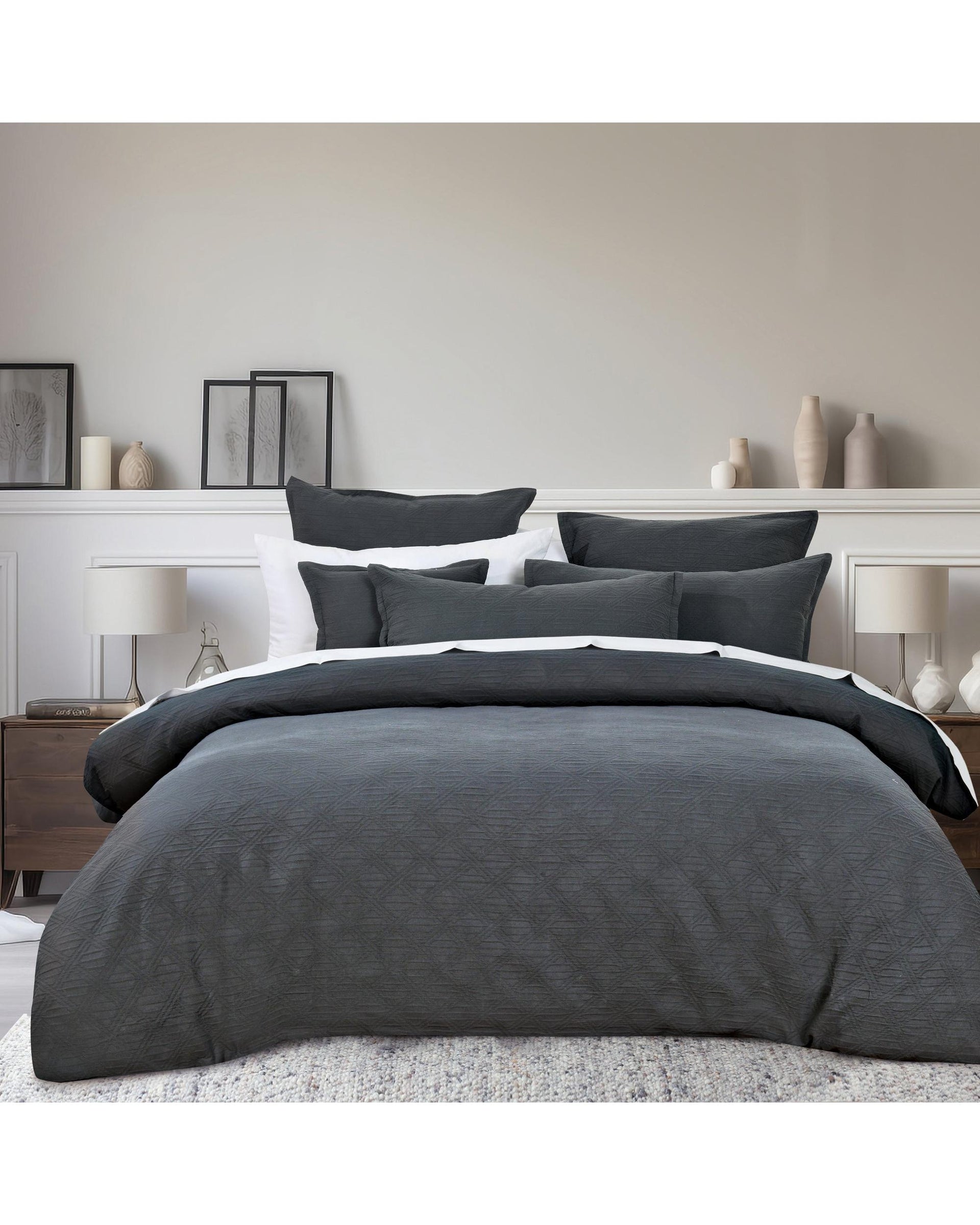 Bianca Bedding Hallston Charcoal Quilt Cover Set