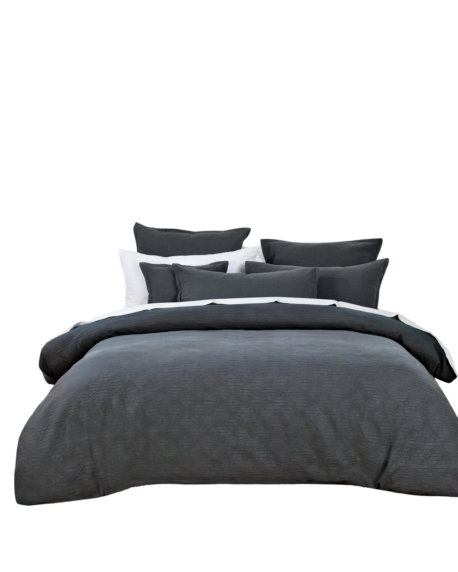 Bianca Bedding Hallston Charcoal Quilt Cover Set Bianca Bedding