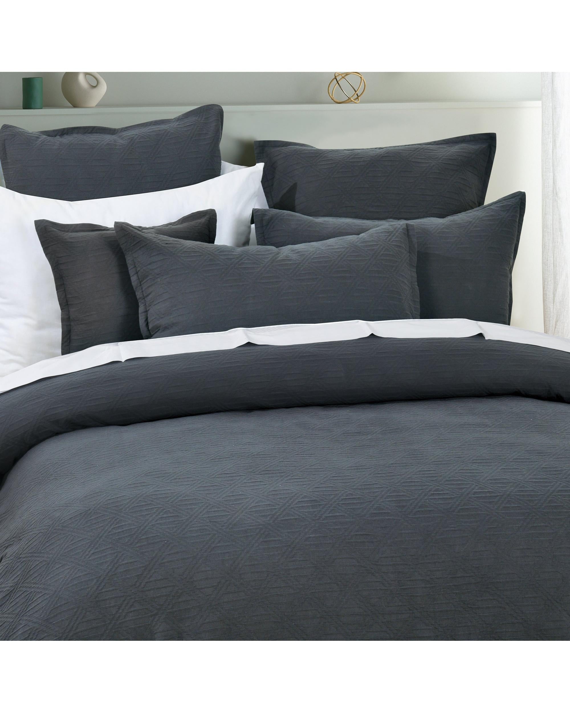 Bianca Bedding Hallston Charcoal Quilt Cover Set