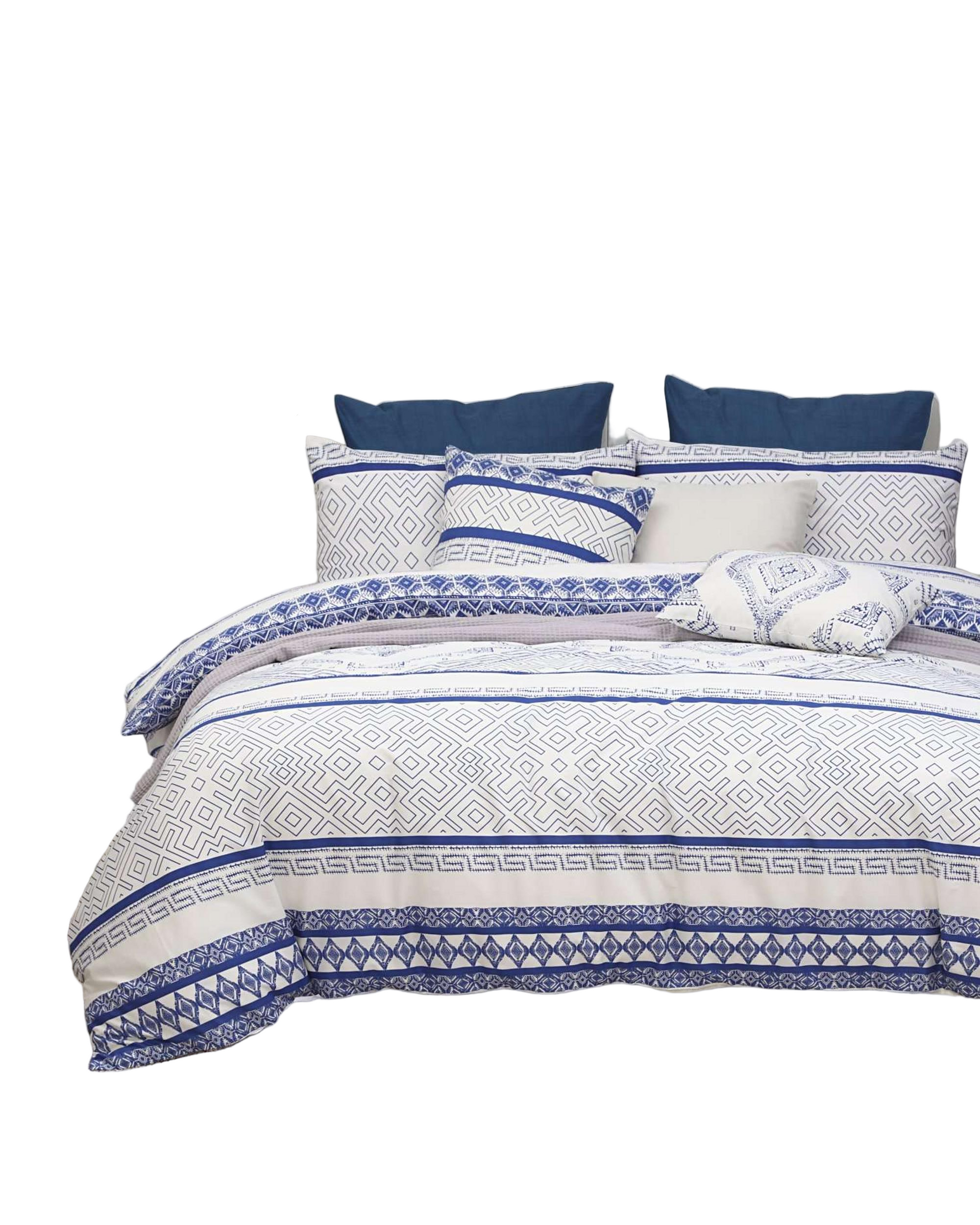 Amsons Hampton Quilt Duvet Doona Cover – Blue Amsons