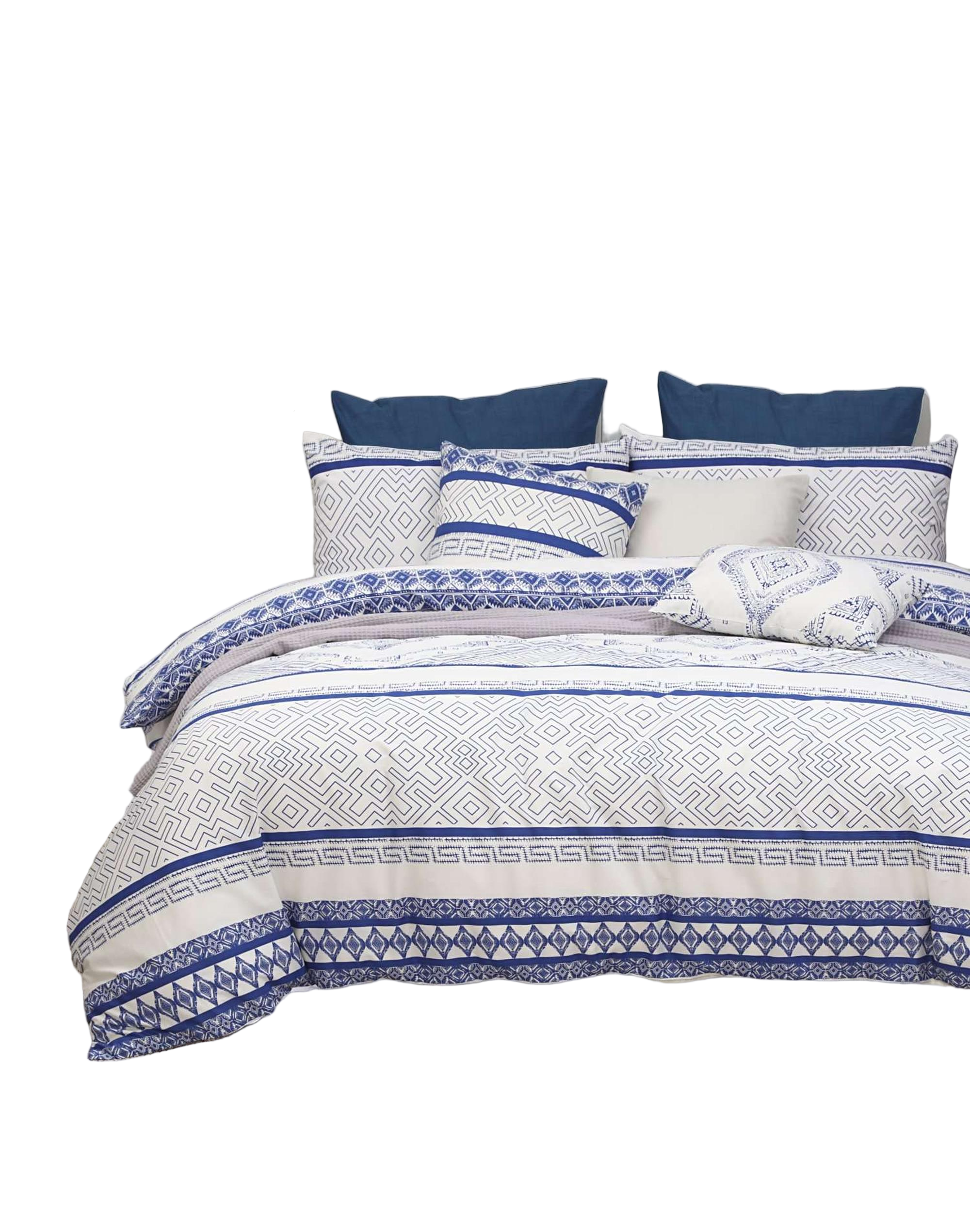 Amsons Hampton Quilt Duvet Doona Cover – Blue Amsons