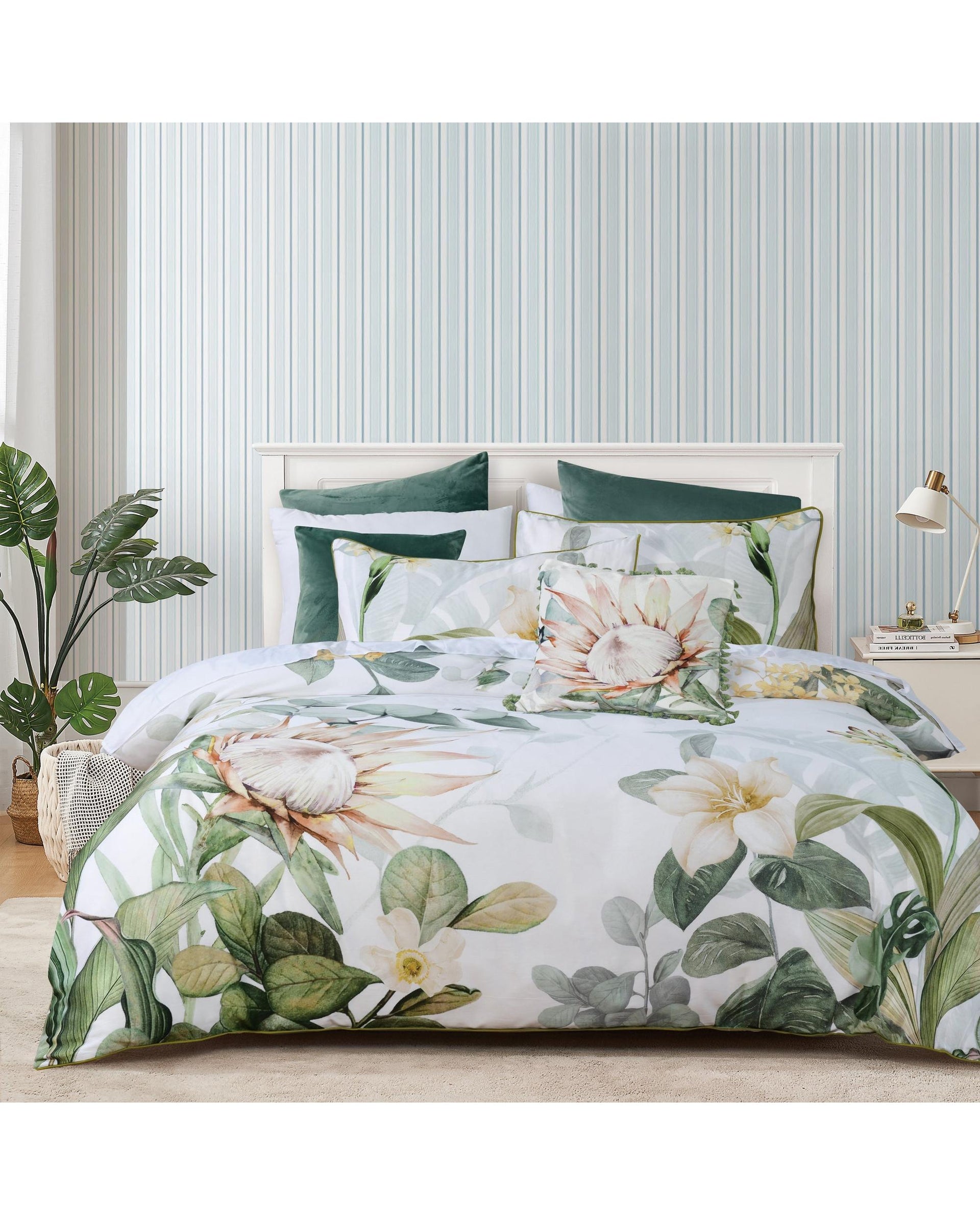 Bianca Bedding Helensvale White Cotton Sateen Quilt Cover Set Bianca Bedding