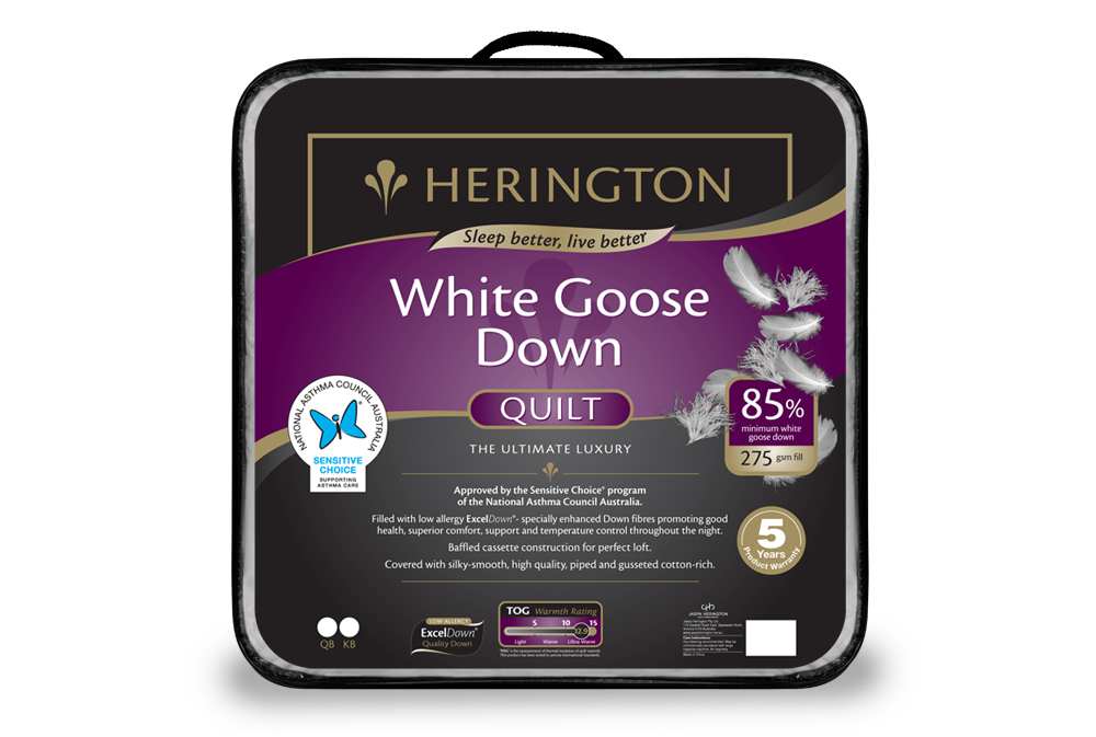 Herington LUXURY WHITE – 85% GOOSE DOWN  QUILT Herington