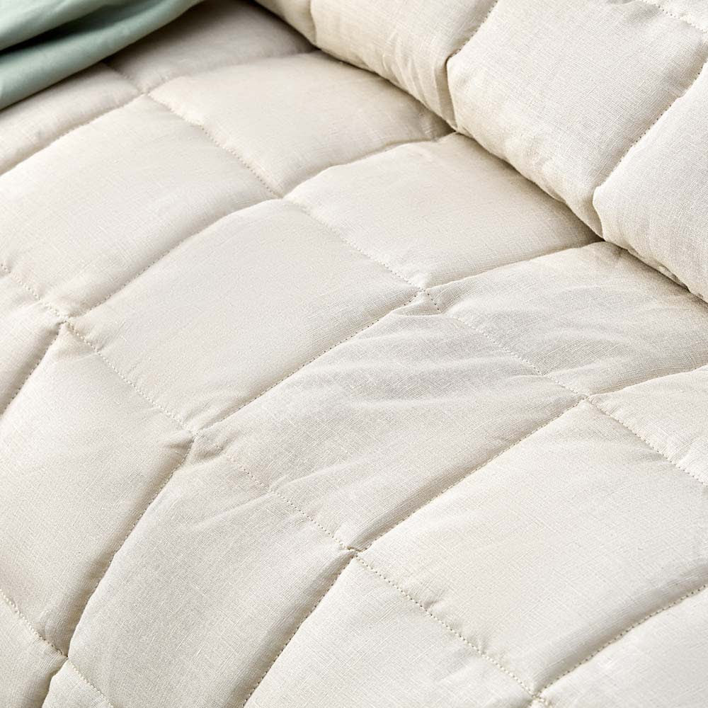 Vintage Design Natural French Linen Coverlet Set Vintage Design