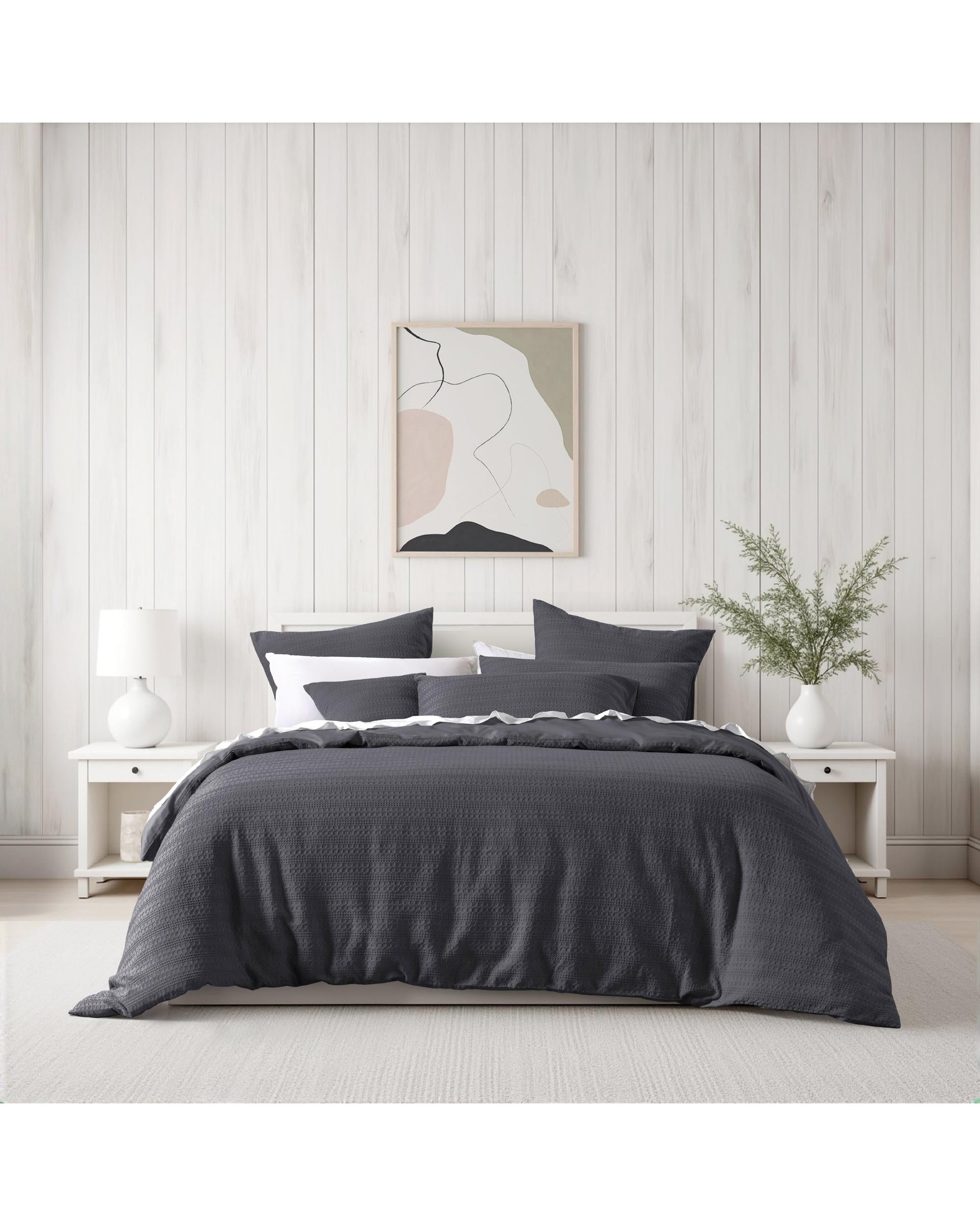 Bianca Bedding Kahlani Charcoal Quilt Cover Set