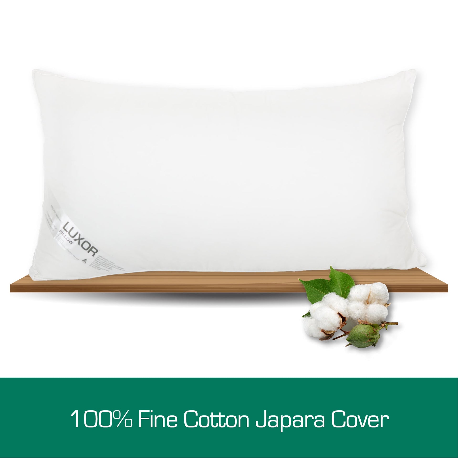 Luxor Australian Made King Size Pillows with Cotton Case and 4cm Wall