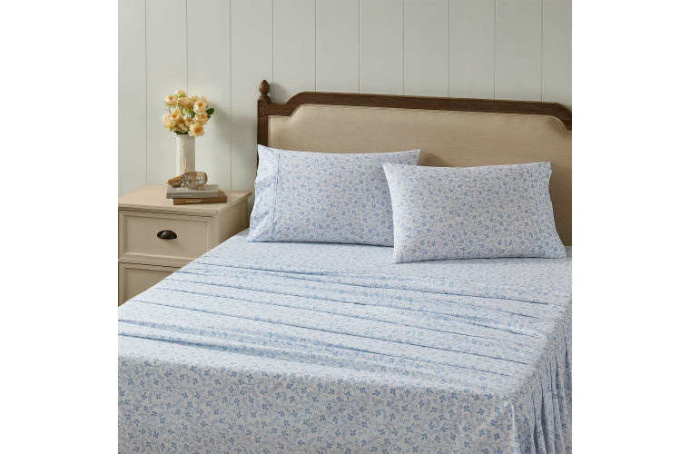 LAURA ASHLEY CAMPION SHEET SET - SEASPRAY BLUE