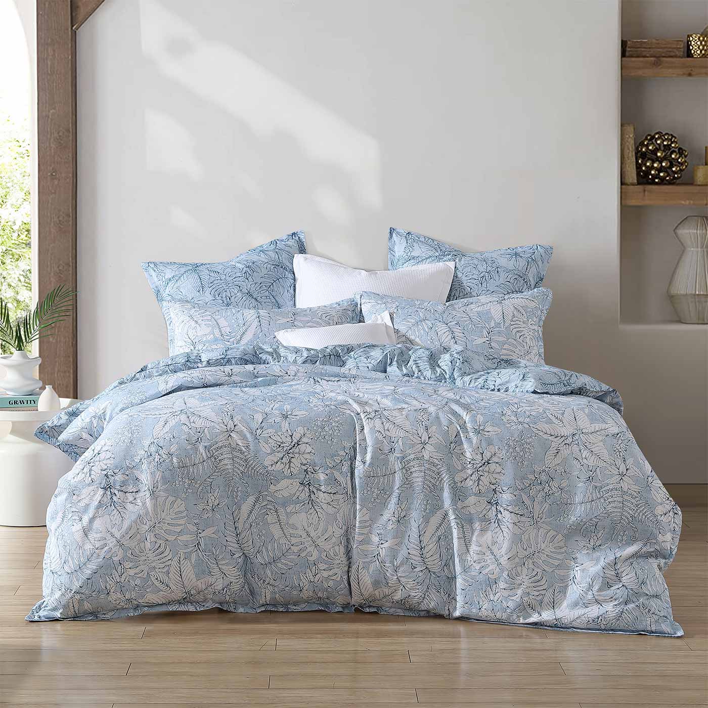 Logan & Mason LAKA DENIM QUILT COVER SET Logan & Mason