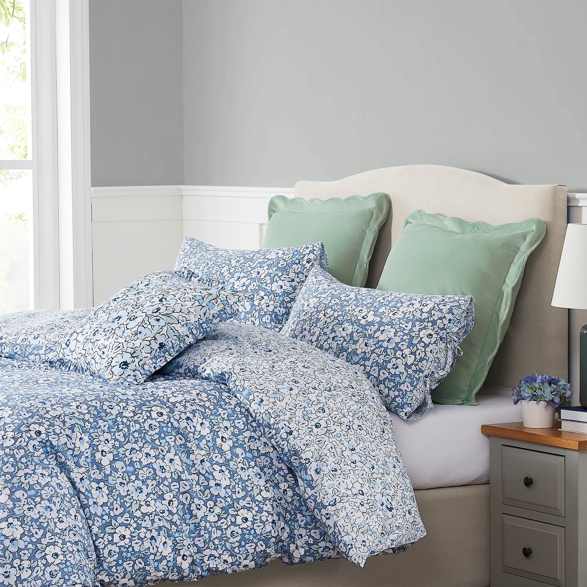 LAURA ASHLEY LIBBY QUILT COVER SET - BLUE