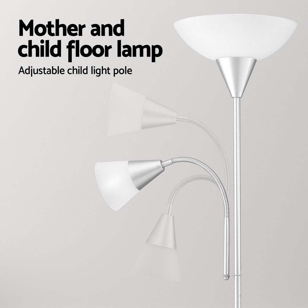 Artiss Floor Lamp Mother and Child Modern Home Living Room Office Reading Silver Big Bedding Australia