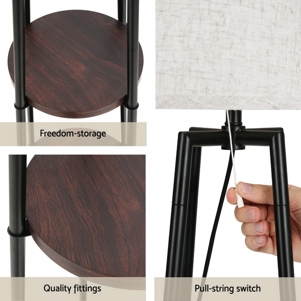 Artiss Floor Lamp 2 Tier Shelf Storage LED Light Stand Home Living Room Upright Big Bedding Australia