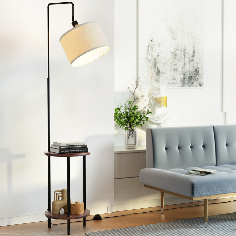 Artiss Floor Lamp 2 Tier Shelf Storage LED Light Stand Home Room Adjustable Head Big Bedding Australia
