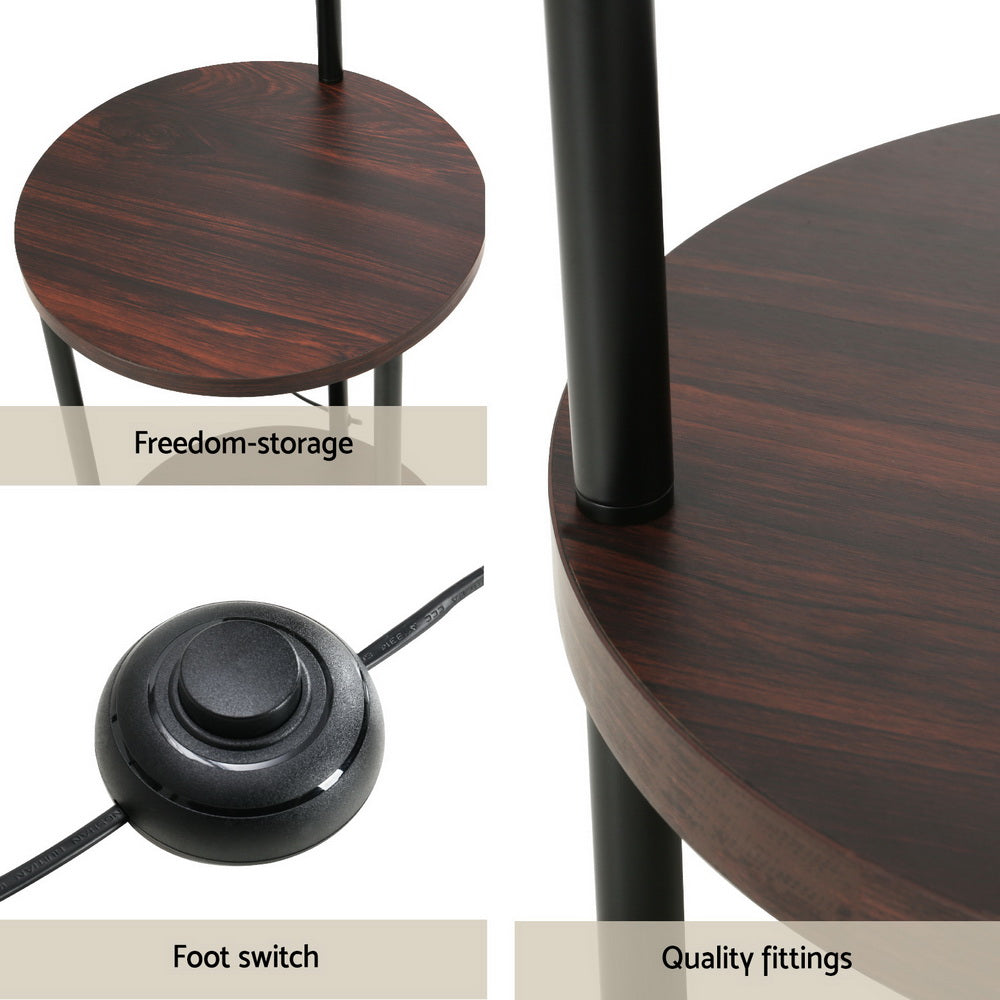 Artiss Floor Lamp 2 Tier Shelf Storage LED Light Stand Home Room Adjustable Head Big Bedding Australia