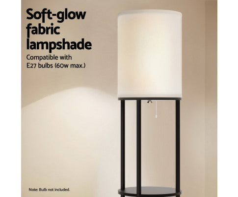 Floor Lamp 3 Tier Shelf Storage LED Light Stand Home Room Vintage Round ARTISS