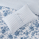 LAURA ASHLEY WALLED GARDEN COV COVERLET SET - BED M BLUE - Queen