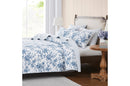 LAURA ASHLEY WALLED GARDEN COV COVERLET SET - BED M BLUE - Queen