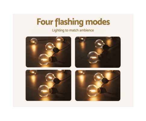 34m Solar Festoon String Lights Outdoor Christmas Light 30 LEDs Big Bedding Australia