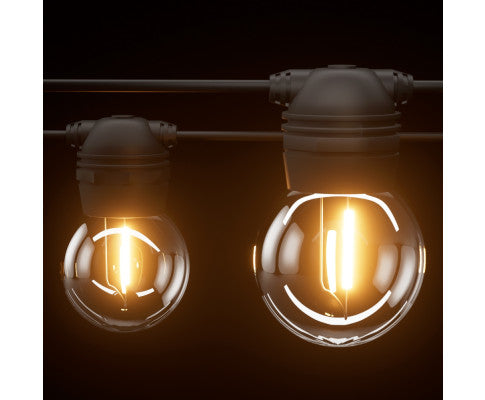 30 LED Festoon Lights Solar Outdoor String Light Christmas 34m Big Bedding Australia