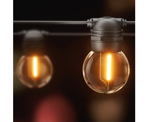 30 LED Festoon Lights Solar Outdoor String Light Christmas 34m Big Bedding Australia