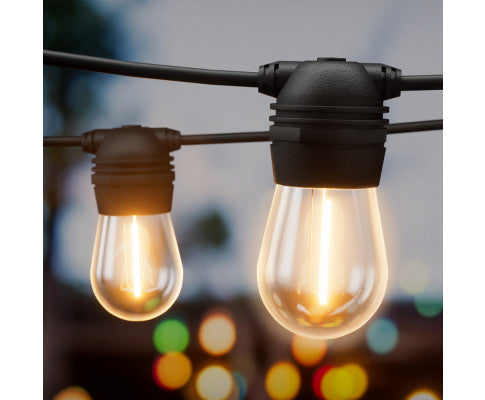 34m Solar Festoon Lights Outdoor 30 LED String Light Christmas Big Bedding Australia