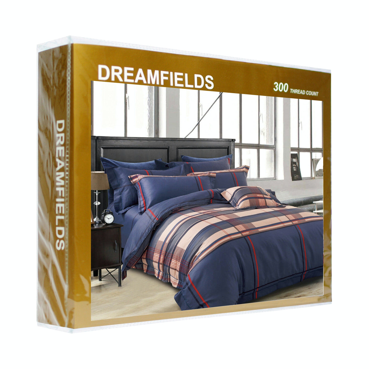 Luxor Cotton Deep Navy Design Quilt Doona Duvet Cover Set