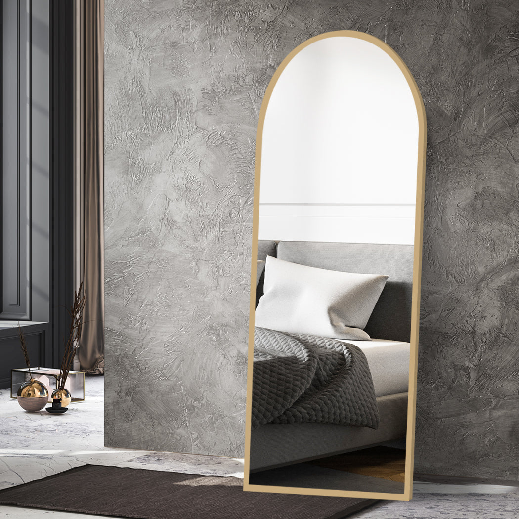 Yezi Floor Mirror Full Length Mirrors 1.8M Gold White Big Bedding Australia