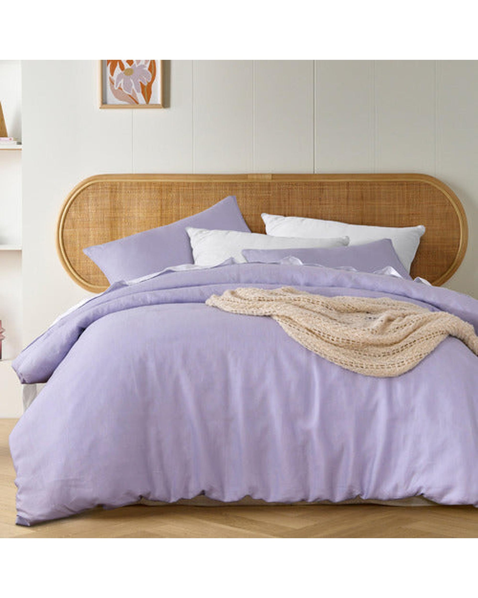 Vintage Design Lilac French Linen Quilt Cover Set Vintage Design