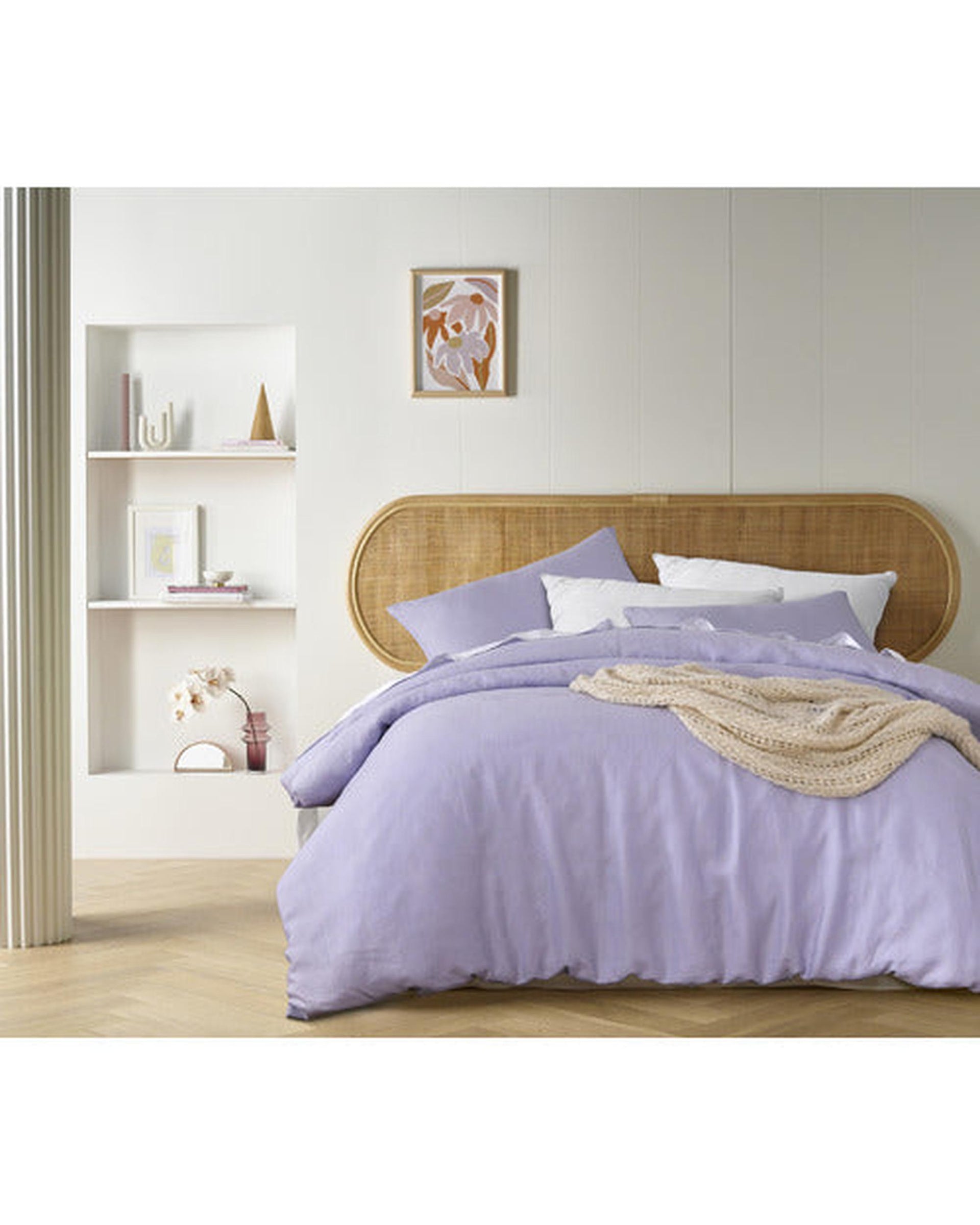 Vintage Design Lilac French Linen Quilt Cover Set Vintage Design