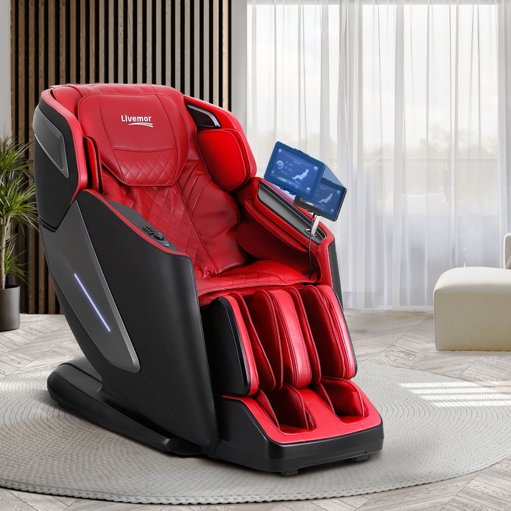 Livemor 4D Massage Chair Electric Recliner Home Massager Red Big Bedding Australia