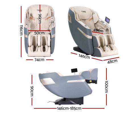 4D Massage Chair Electric Recliner Home Massager Gray Sina Livemor