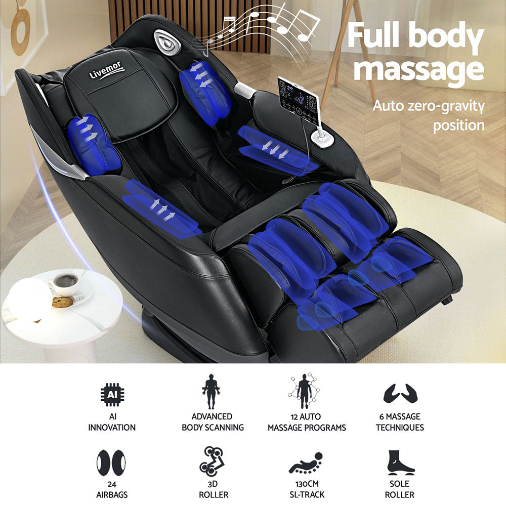 Livemor Massage Chair Electric Recliner Home 3D Massager Flynn Big Bedding Australia