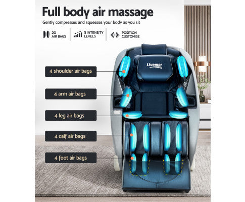 Massage Chair Zero Gravity Electric Massage Recliner Chairs Deluxe Blue Livemor
