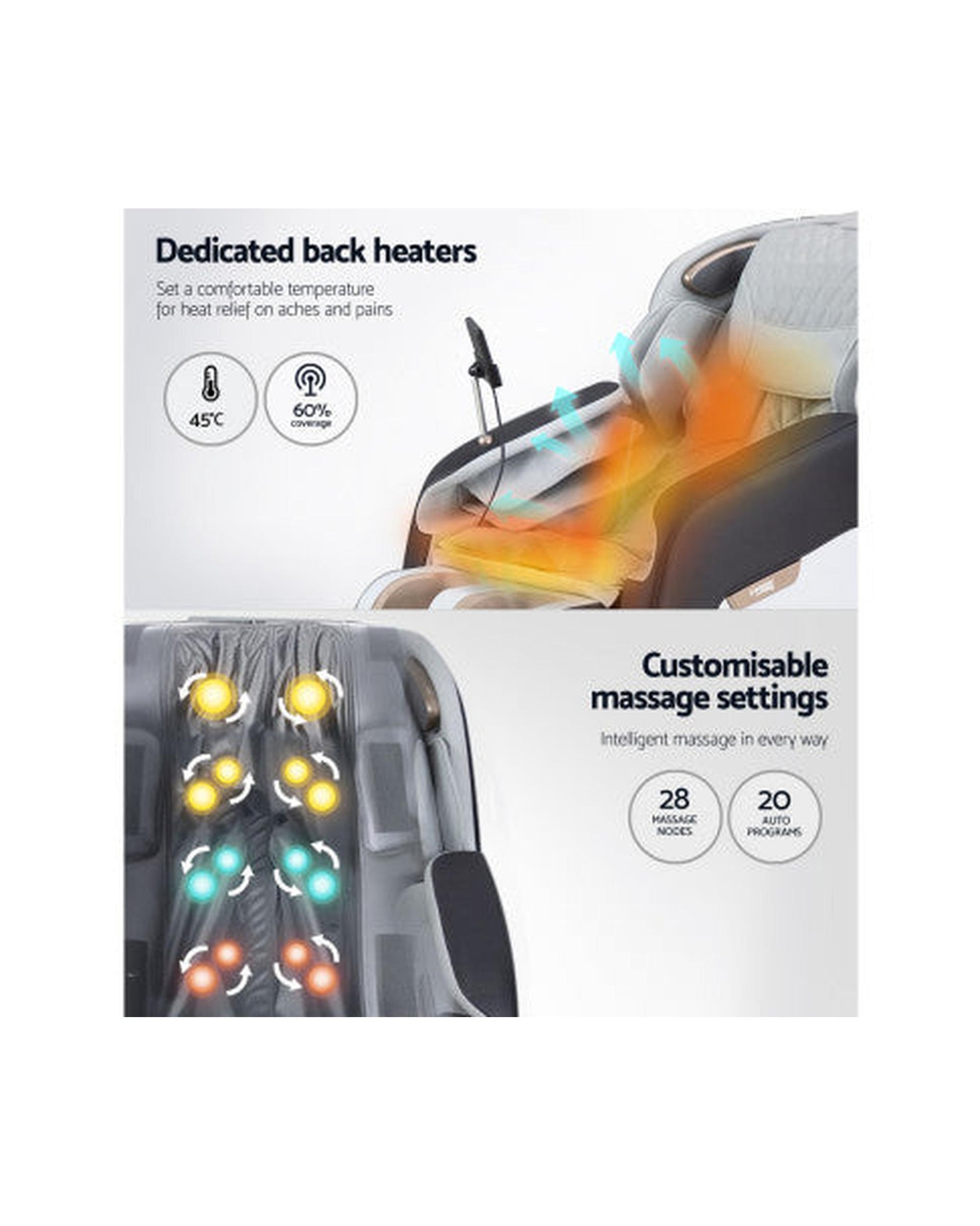 Massage Chair Electric Chairs Recliner Shiatsu Gravity Heating Massager Livemor