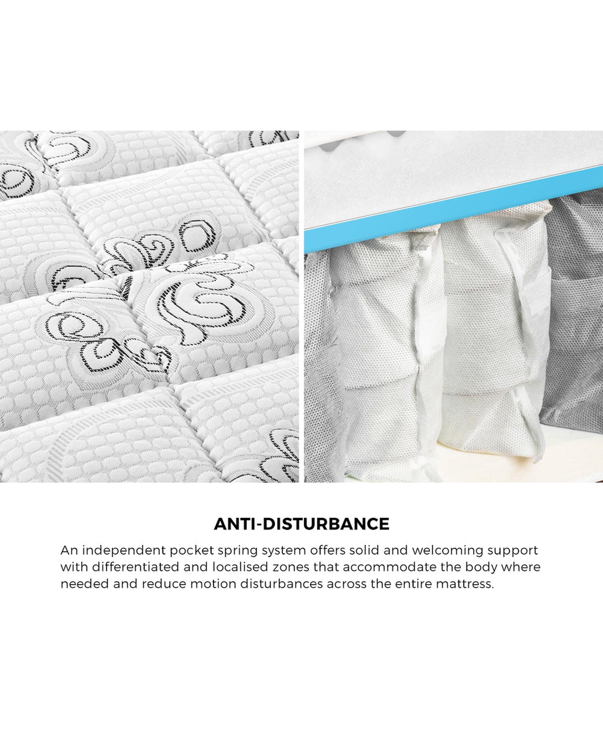 BOBBI Mattress Cool Gel Foam Euro Top Pocket Spring 22cm Bedra